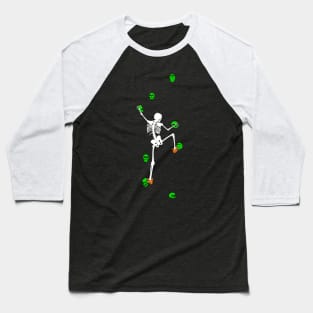 Skeleton Climb Baseball T-Shirt